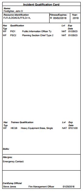 Incident Qualification Card