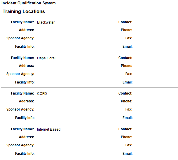 Locations Report