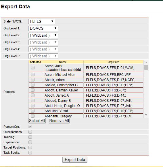 Export Data